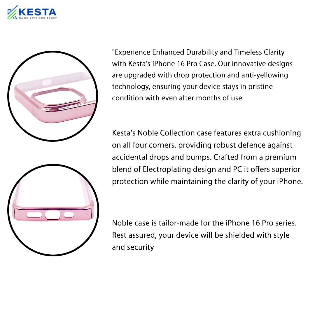 iPhone 16 Pro Cover - Noble Pink Transparent Case (Style And Security)